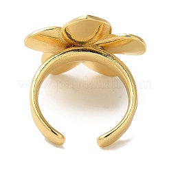 Manschettenringe aus Messing mit Blumenständer für Damen&nbsp;RJEW-G323-07G