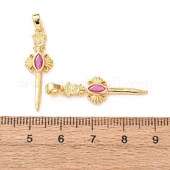Messing Micro Pave Orchid Kubisch Zirkonia Anhänger&nbsp;KK-A304-27B-G