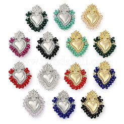 Pendentifs avec zircon cubiques à micro-pavés en laiton&nbsp;KK-U032-08P