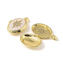 Messing micro pave Zirkonia Medaillon Anhänger&nbsp;KK-A290-09G