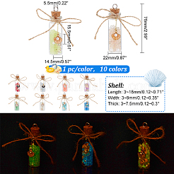 Perline luminose in decorazioni pendenti di bottiglia di vetro&nbsp;HJEW-AB00276
