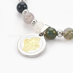Bracciali con ciondoli in acciaio inossidabile 304&nbsp;BJEW-JB03896-03