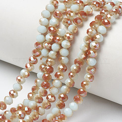 Chapelets de perles en verre opaque de couleur unie&nbsp;EGLA-A034-P6mm-J