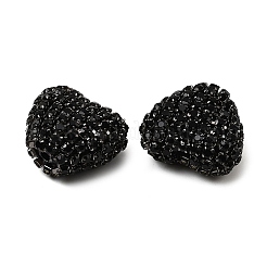 Perles en acrylique scintillantes en forme de cœur ornées de strass&nbsp;OACR-NH0001-02A-08