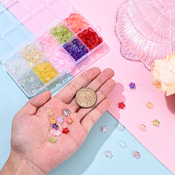350pcs 10 Farben transparent gespritzte Milchglasperlen&nbsp;GLAA-YW0005-27