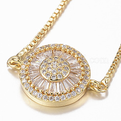 Verstellbare messing micro pave zirkonia schieberarmbänder&nbsp;BJEW-E317-34G