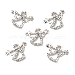Anhänger mit 2 Öse und Mikropavé aus Messing mit Kubikzirkonia&nbsp;KK-E068-VB367