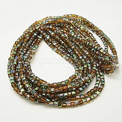 FilI di perline in vetro placcato&nbsp;EGLA-D018-6x6mm-48
