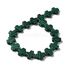Fili di perline sintetiche tinte in malachite&nbsp;G-M418-B05-01