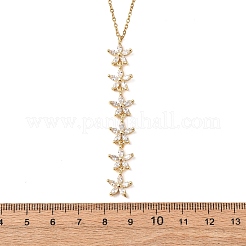 Colliers pour femmes avec pendentif fleur en laiton&nbsp;NJEW-C110-01G