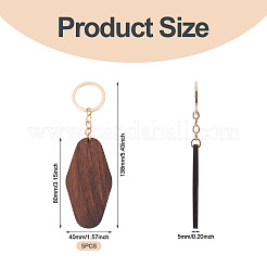 Porte-clés pendentifs en bois de noyer&nbsp;KEYC-TAC0034-06B