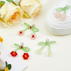 8 Stück 4 Stile Kirschglas-Anhänger-Dekorationen&nbsp;HJEW-HS0001-04