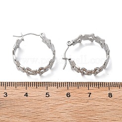 Anlaufgeschützte Creolen aus 304 Edelstahl mit Hohlstern für Damen&nbsp;STAS-A057-14P