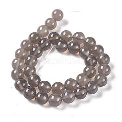 Chapelets de perles en agate grise naturelle&nbsp;G-R193-12-10mm