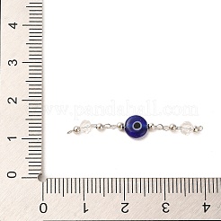 Handgefertigtes Evil-Eye-Bunte Malerei mit handgefertigten Glasperlen-Verbindungsstücken&nbsp;KK-M266-09P-01