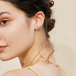 2 paire de boucles d'oreilles créoles en laiton et strass bicolores pour femmes&nbsp;EJEW-GO0003-34