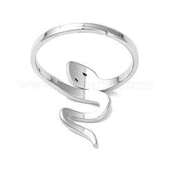 Bague ajustable en acier inoxydable 304 anti-ternissement en forme de serpent pour femme&nbsp;RJEW-I097-06P
