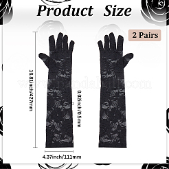 Lange Spitzenhandschuhe aus Polyester&nbsp;AJEW-WH20011-94A