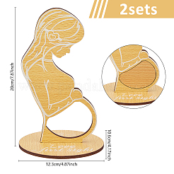 Plaque commémorative en bois pour la naissance d'un bébé&nbsp;DJEW-WH0053-45