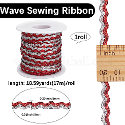 Ruban à franges ondulées métallisé en polyester scintillant de 17 m&nbsp;OCOR-GF0004-47E