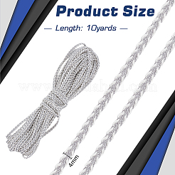Garnitures en dentelle tressée en polyester de 10 mètre&nbsp;SRIB-WH0011-240B