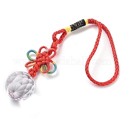 Ornamenti pendenti a forma di palla rotonda in vetro&nbsp;LS-HJEW-Z006-01G