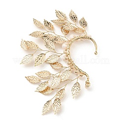 Orecchini con polsino a foglia in lega&nbsp;EJEW-P246-02KCG