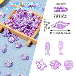 100g de perles acryliques transparentes sur le thème de l'océan&nbsp;MACR-TA0001-80B