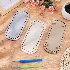 3 stücke 3 farben oval pu leder diy handtasche boden&nbsp;DIY-CL0002-32