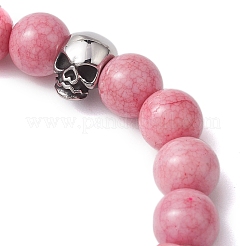 Pulseras elásticas con cuentas de vidrio craquelado opaco redondo de 10 mm&nbsp;BJEW-JB10801