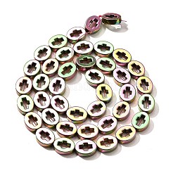 Brins de perles d'hématite non magnétiques synthétiques galvanisées&nbsp;G-L613-Z01-02J