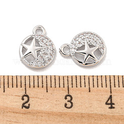 Messing micro pave klar zirkonia charme&nbsp;KK-Z044-18P