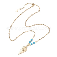 Colgante de corazón de ojo malvado con circonita cúbica pavé de latón&nbsp;NJEW-JN05803-01