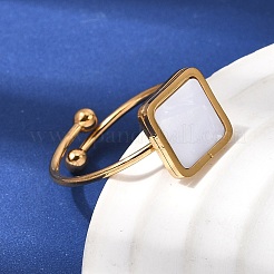 Anillos abiertos de acero inoxidable 304 para mujer&nbsp;RJEW-B161-01G-02