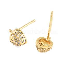 Orecchini a bottone in ottone con fragole placcate a cremagliera&nbsp;EJEW-N055-31G-RS