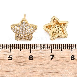 Latón micro pave aretes de circonita cúbica transparente&nbsp;EJEW-G471-31G-01