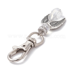 Décorations de pendentifs en alliage d'ange et perles de verre&nbsp;HJEW-JM01102
