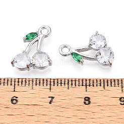 Pendentifs avec zircon cubiques à micro-pavés en laiton&nbsp;KK-T074-70P-01