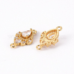 Connettori di collegamento in ottone con micro pavé di zirconia cubica trasparente&nbsp;X-ZIRC-S068-023-NF