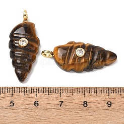 Natürliche Tigerauge geschnitzte Anhänger&nbsp;G-H357-04G-03