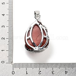 Tropfenanhänger aus natürlichem rotem Jaspis&nbsp;G-G112-03P-11