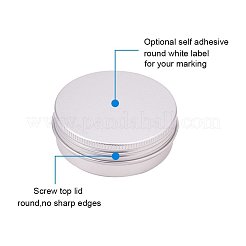 Barattoli rotondi in alluminio da 60 ml&nbsp;CON-WH0002-60ml