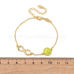 Bracelets sport en laiton sertis de micro-pavés de zirconiums cubiques à maillons infinis&nbsp;LS-BJEW-D386-01A-G