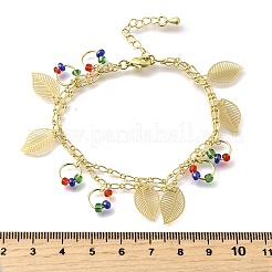 Mehrreihige Armbänder aus Messing mit ovalen Gliedern&nbsp;BJEW-U040-01G