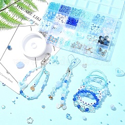 Kit per realizzare cinturini per cellulare fai da te color oceano&nbsp;DIY-FS0006-56