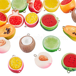 18 pz 9 stili 3d tema frutta pendenti in resina opaca&nbsp;RESI-TA0005-18