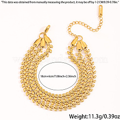 Braccialetti multistrato da donna in acciaio inossidabile 304 con catena a maglie di grano.&nbsp;WG63B33-01