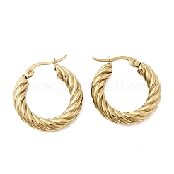 Boucles d'oreilles créoles torsadées en acier inoxydable 304&nbsp;EJEW-Z146-01G-04