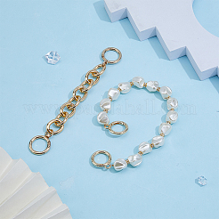 Chaînes de dragonne de téléphone en alliage de perles en plastique&nbsp;FIND-WH0260-55LG
