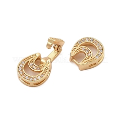 Messing Micro Pave klare Zirkonia Falte über Verschlüsse&nbsp;KK-C075-06G
